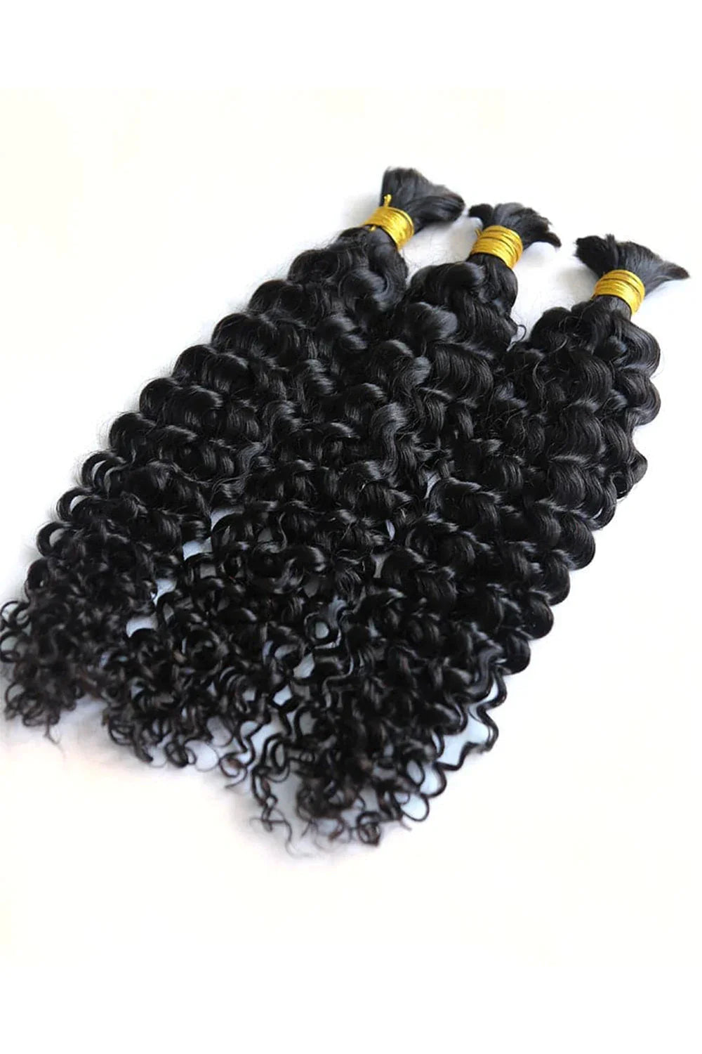 #1 Jet Black Spanish Curly Bulk Hair Extensions for Braiding BU22