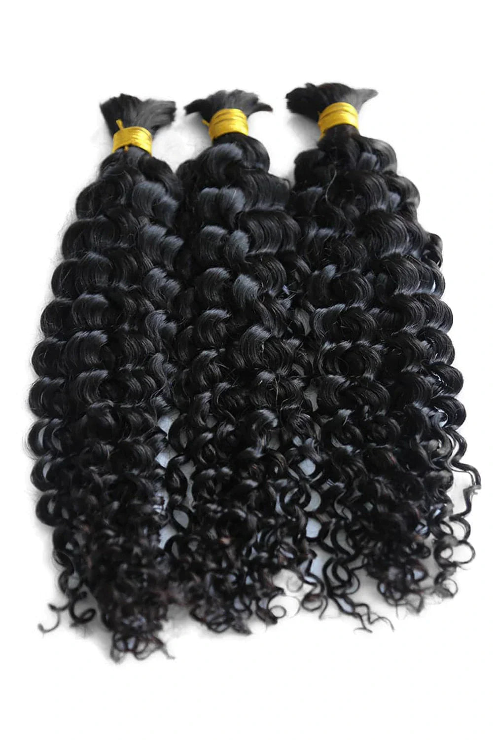 #1 Jet Black Spanish Curly Bulk Hair Extensions for Braiding BU22