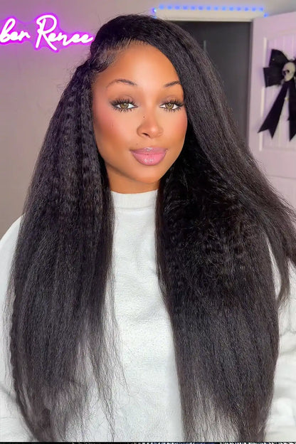 Feather Crochet Hair Extension Kinky Straight Human Hair Double-Strand