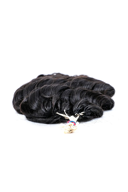 Handmade Feather Line Hair Extensions Loose Deep Wave Single-Strand with Loop