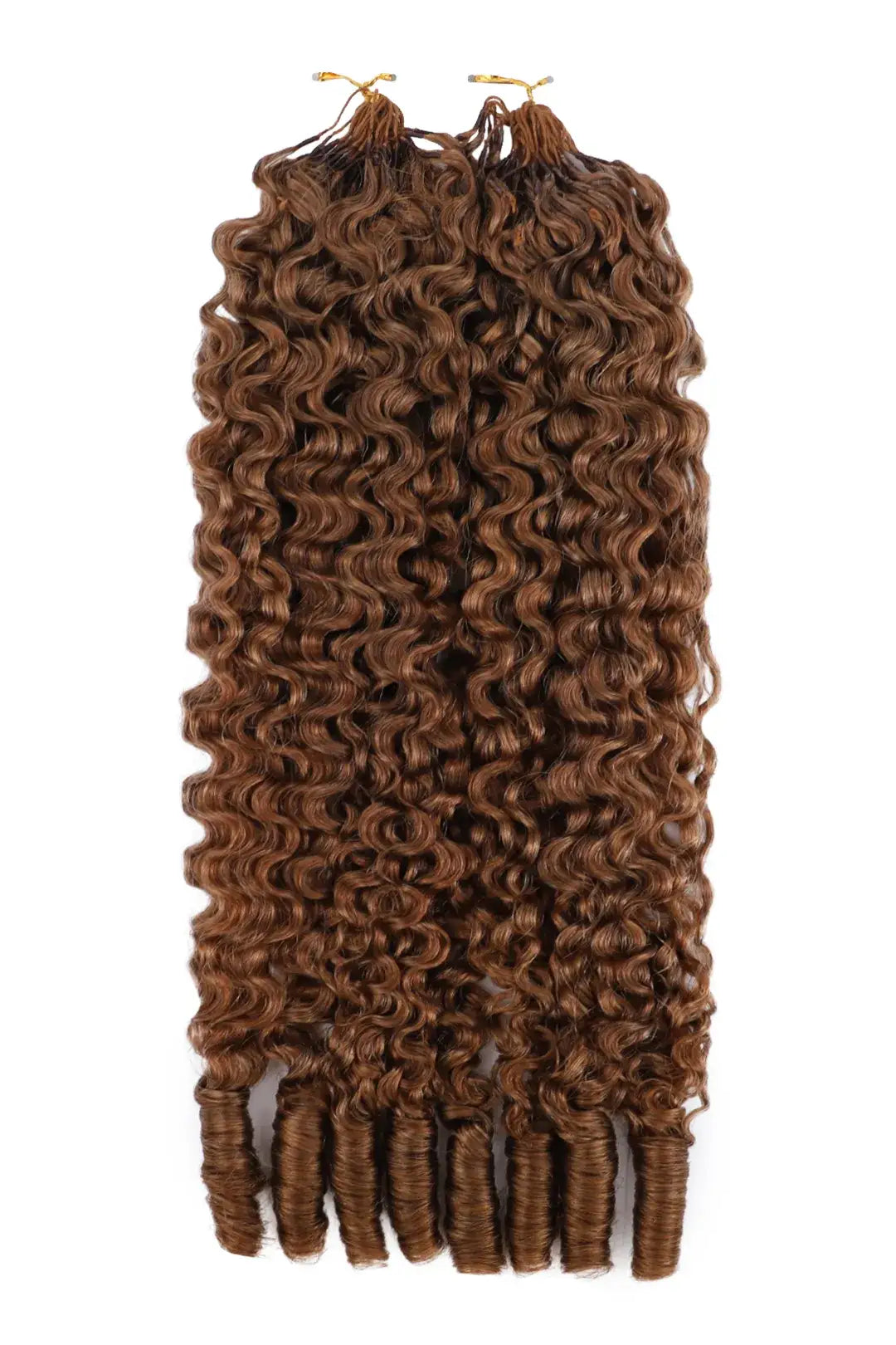 Auburn Brown #30 Burmese Curly with Spiral Curls Feather Crochet Miracle Knots Hair