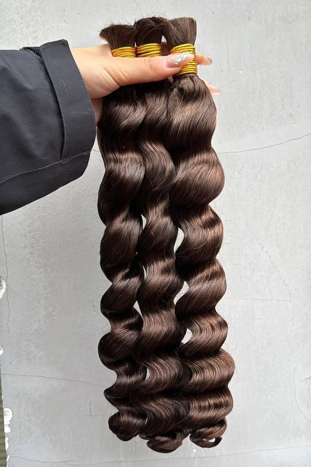 Double Drawn #4 Dark Brown Loose Wave Bulk Hair For Braiding
