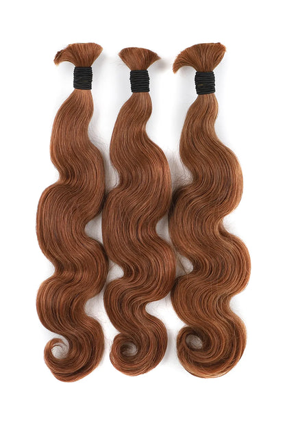 Auburn Brown Bulk Hair For Braiding Body Wave BU52 3