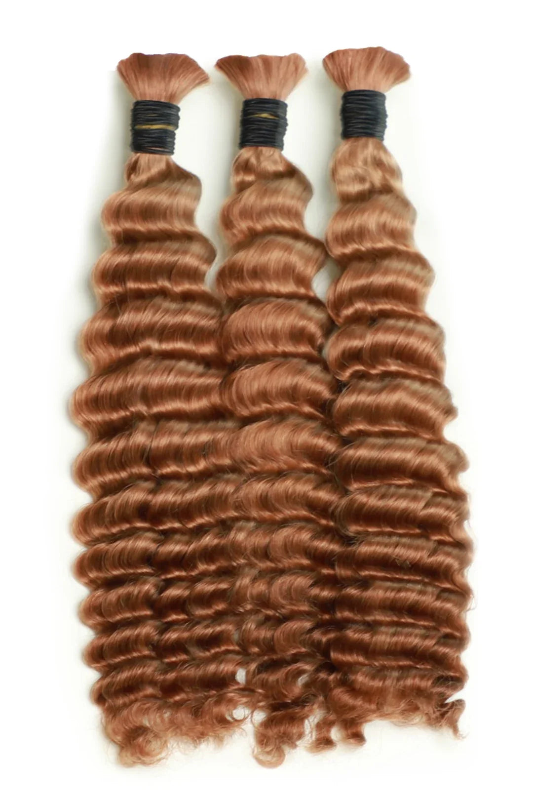 30# Auburn Brown Bulk Hair For Braiding Deep Wave BU07