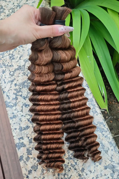 Bulk Hair Piano Color #4/#30 Deep Wave for Braiding BU29