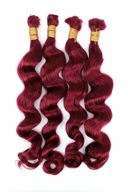 Burgundy 99J Loose Wave Bulk Human Hair For Braiding