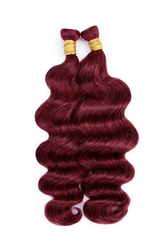 Burgundy 99J Loose Wave Bulk Human Hair For Braiding