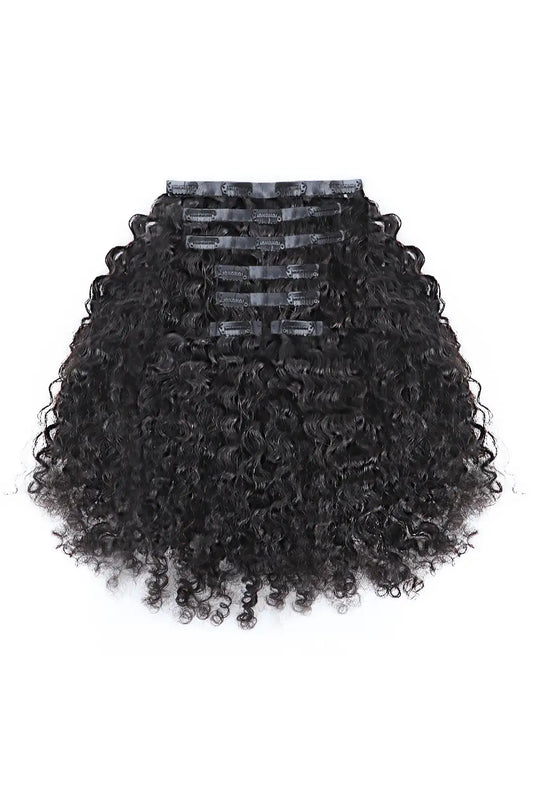 Burmese Curly with Spiral Curls Seamless Clip ins Double Drawn Hair