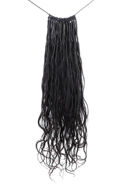 Crochet Faux Locs Braids with Human Hair Curls Body Wave BB04