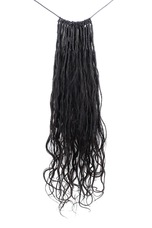 Crochet Faux Locs Braids with Human Hair Curls Body Wave BB04