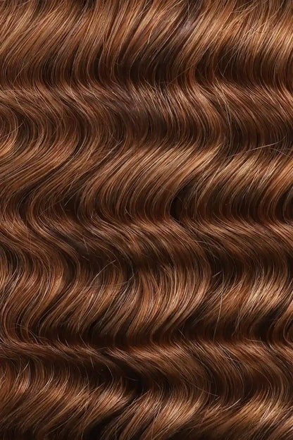 30# Auburn Brown Bulk Hair For Braiding Deep Wave BU07