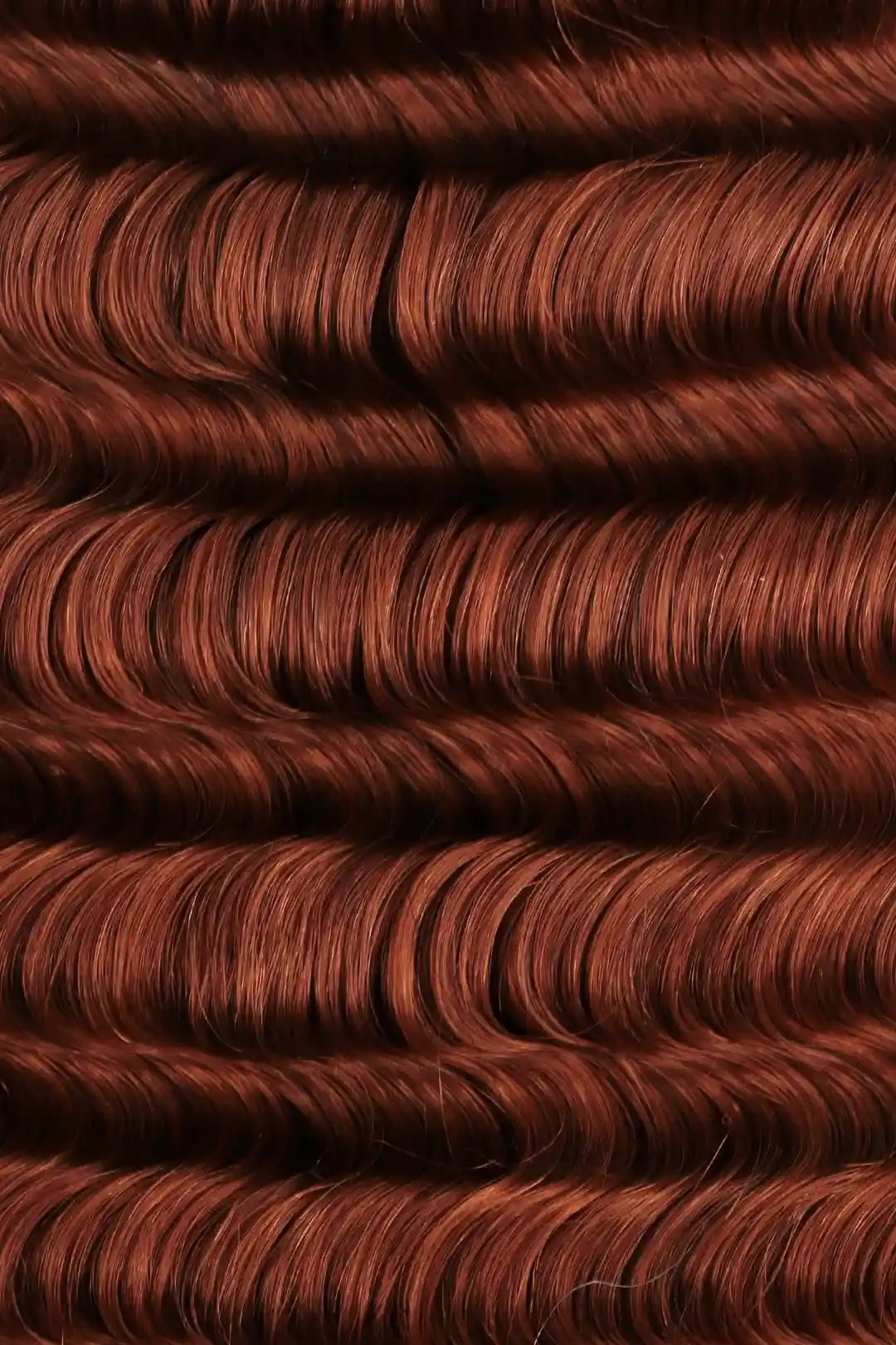 Curvature details of 350  ginger deep wave feather crochet miracle knots human hair