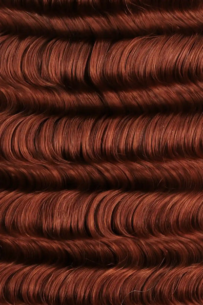 Curvature details of 350  ginger deep wave feather crochet miracle knots human hair