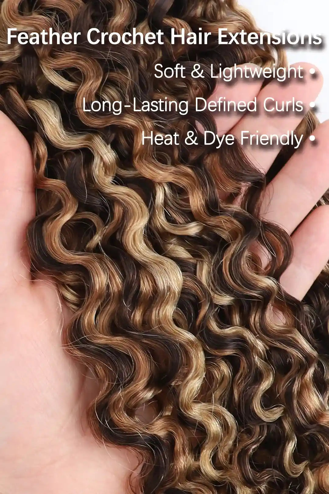 #4A/27/30 Mixed Color Burmese Curly with Spiral Curls Crochet Miracle Knots Hair