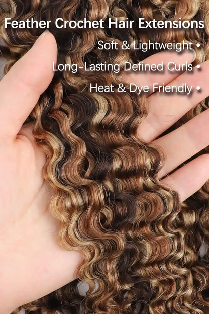 #4A/27/30 Mixed Color Water Deep Wave Crochet Miracle Knots Hair