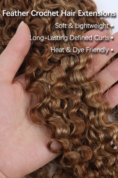 #27/30 Mixed Color Water Deep Wave Feather Crochet Human Hair