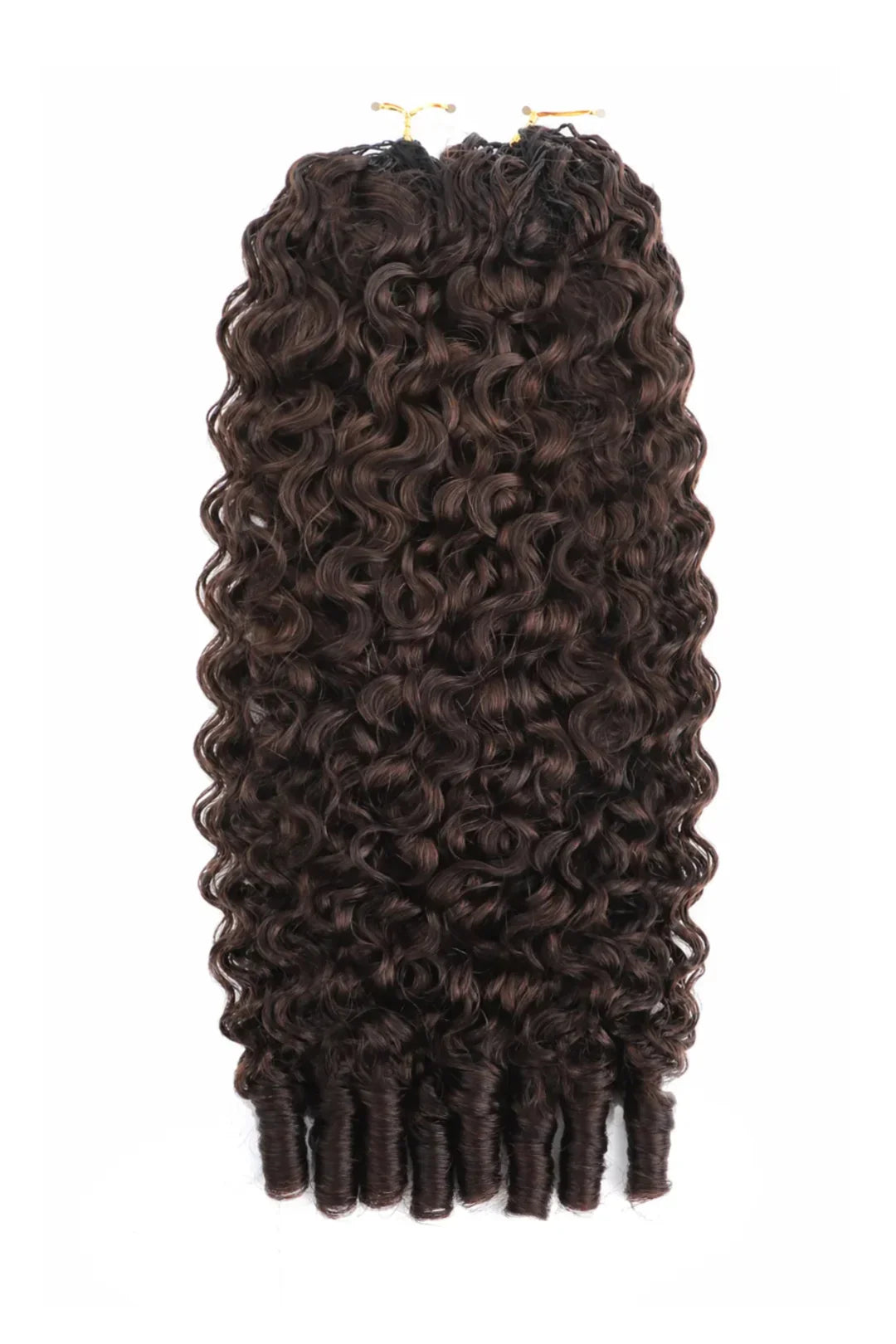 Dark Brown #4 Burmese Curly with Spiral Curls Feather Crochet Miracle Knots Hair