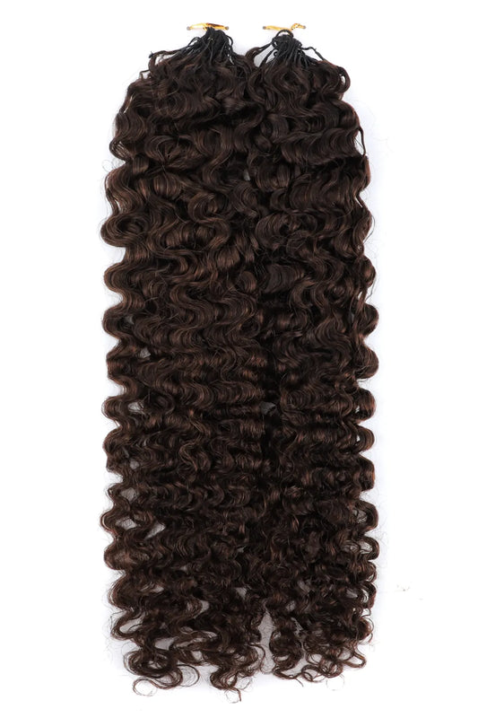 Dark Brown #4A Water Deep Wave Feather Crochet Miracle Knots Hair