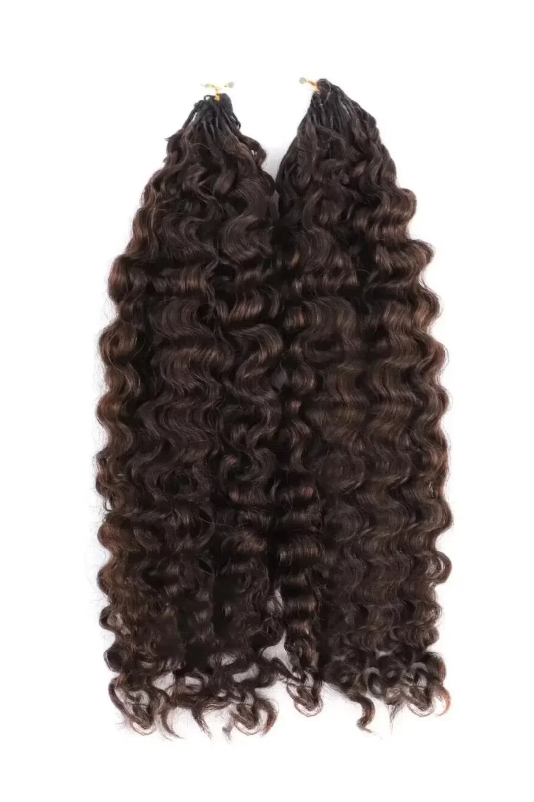 Dark Brown #4A Water Deep Wave Feather Crochet Miracle Knots Hair