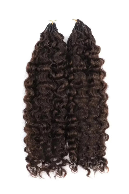 Dark Brown #4A Water Deep Wave Feather Crochet Miracle Knots Hair