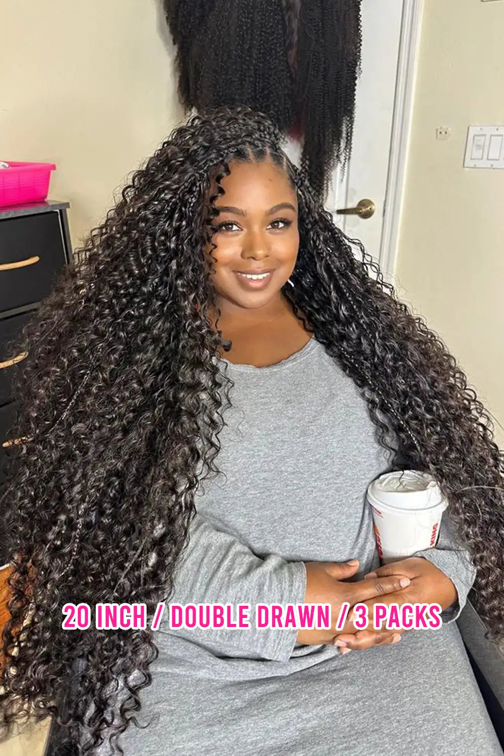 Double Drawn Spanish Curly Bulk Hair Extensions for Braiding