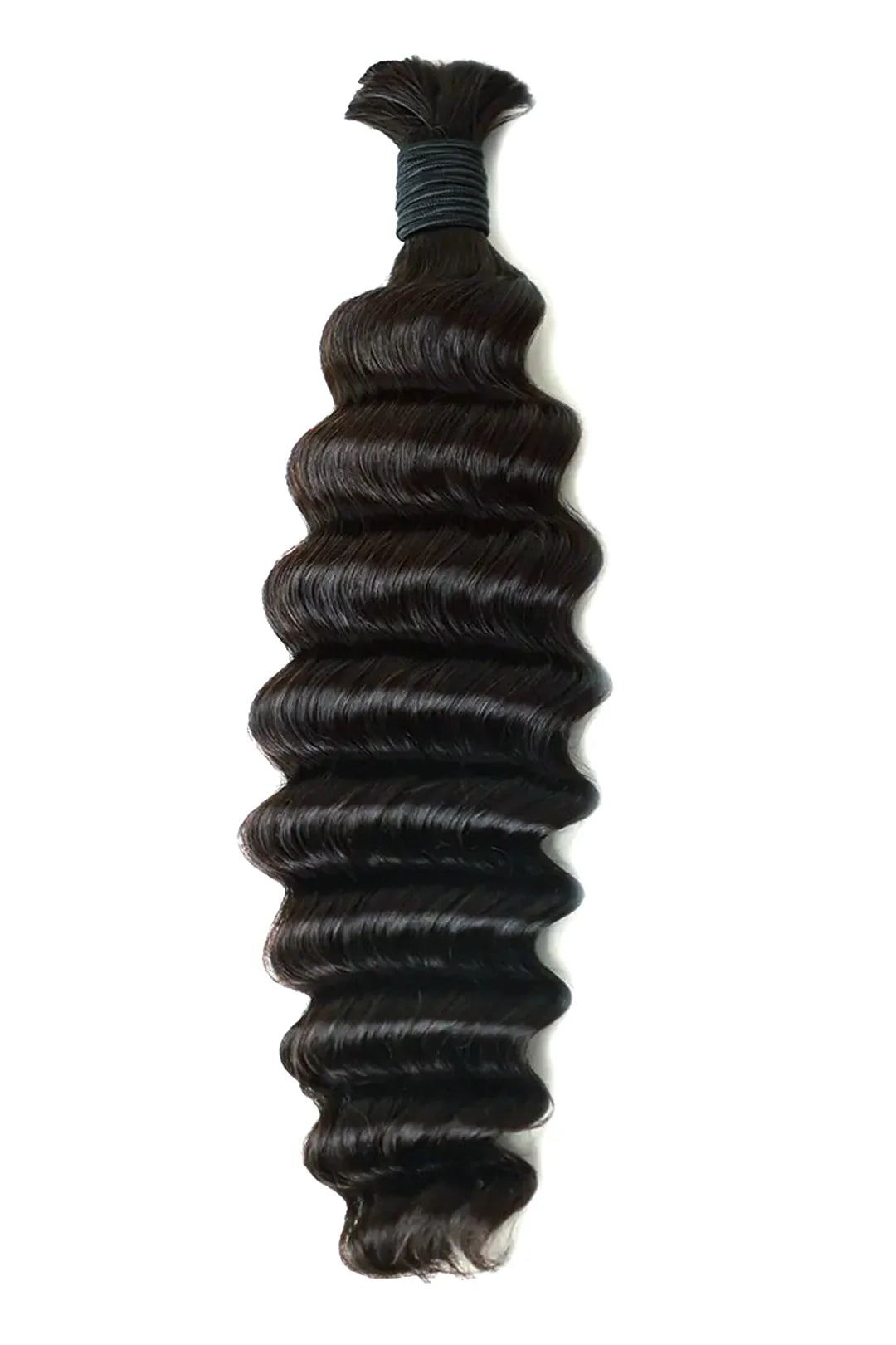 Single Drawn Deep Wave Bulk Hair For Braiding Natural Black