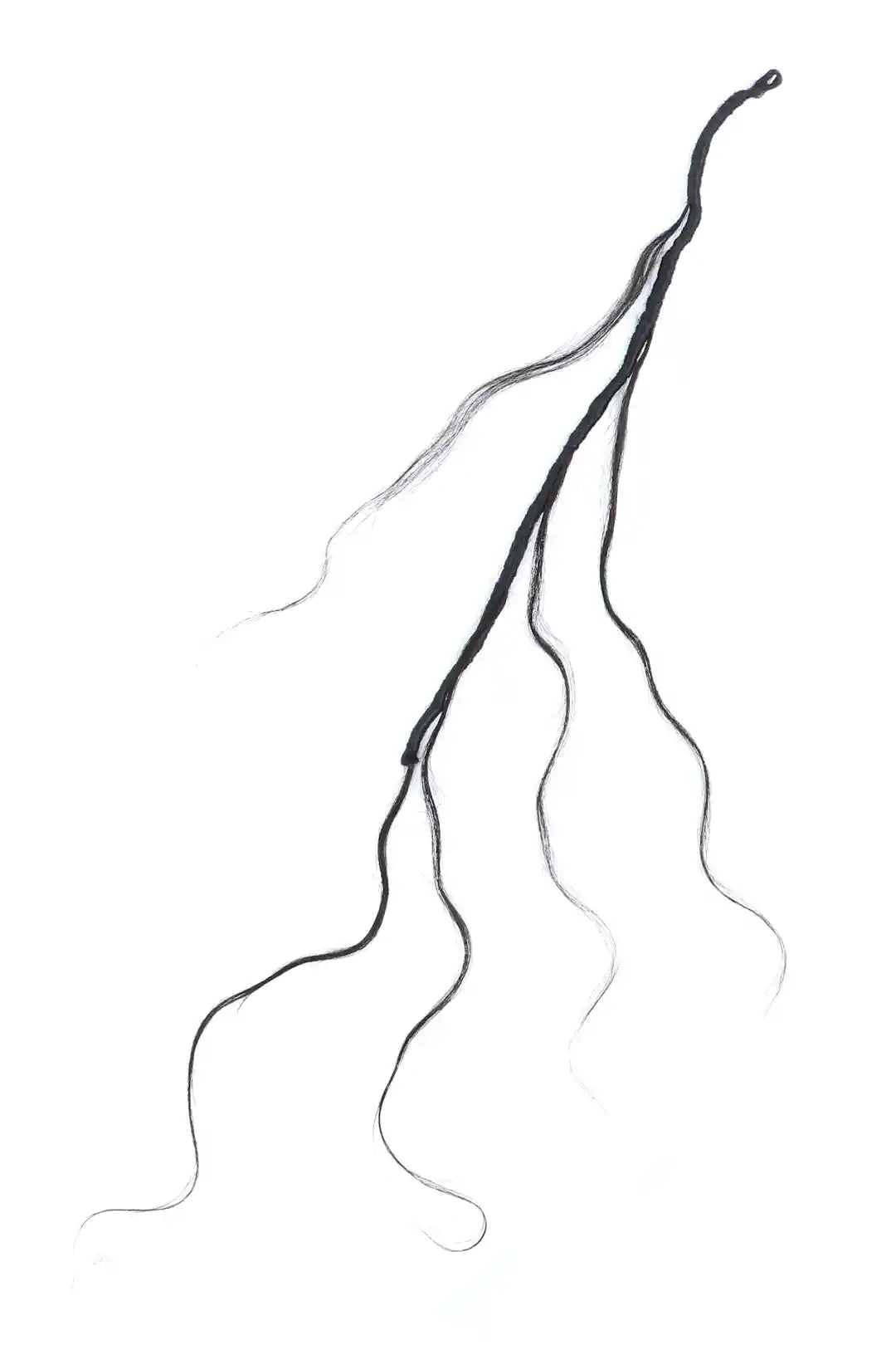 Detail of crochet faux locs braids with human hair curls body wave bb04