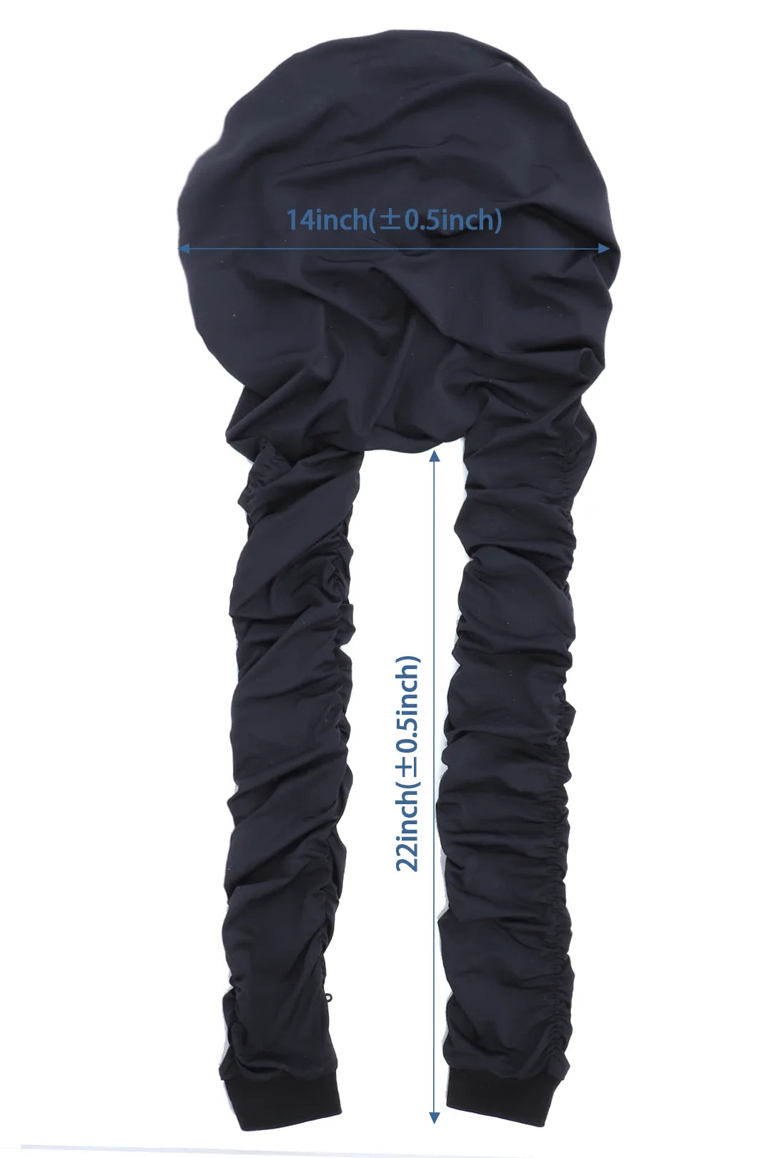 Detail of pantyhose sleeping bonnet elastic satin adjustable velcro