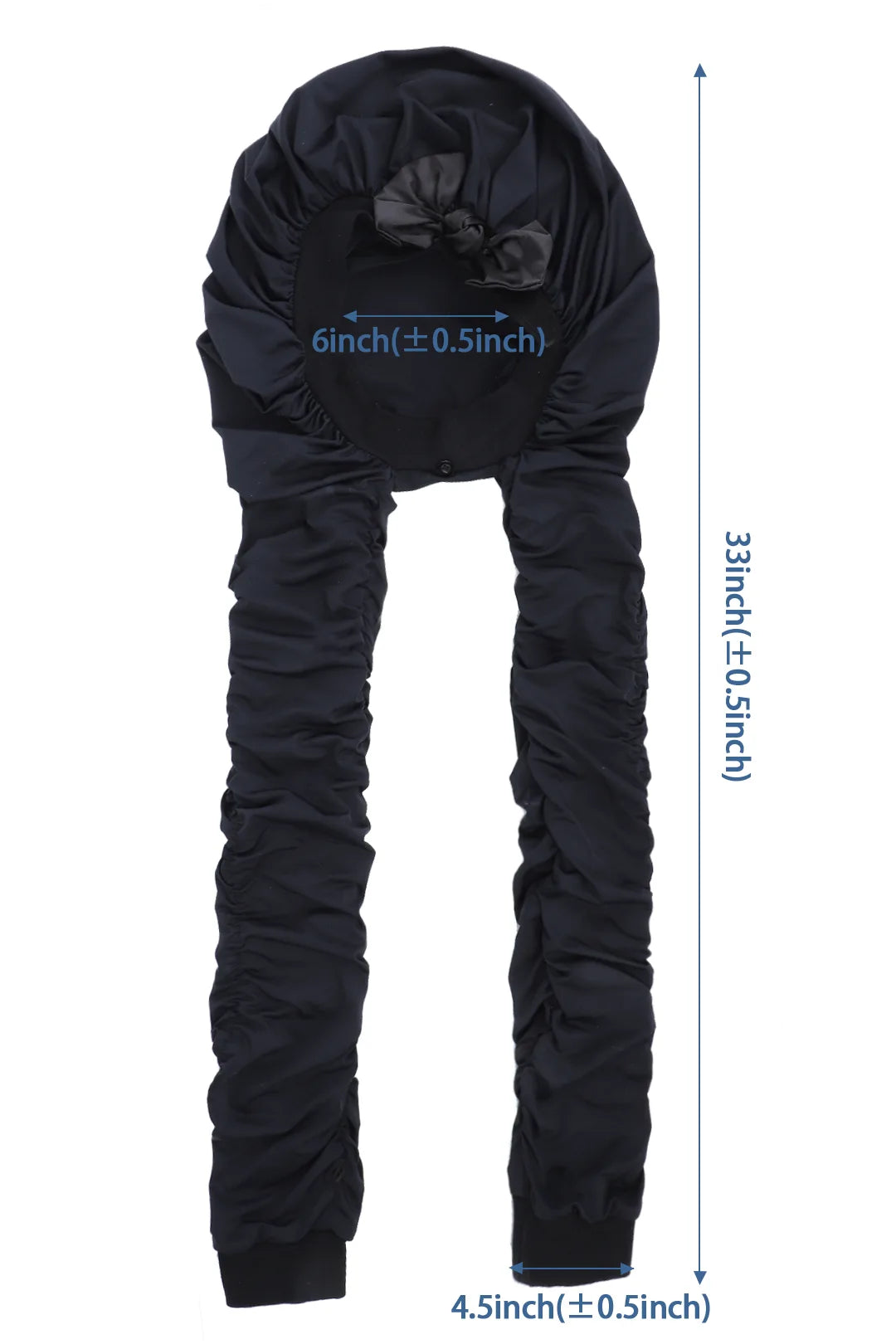 Detail of pantyhose sleeping bonnet elastic satin adjustable velcro