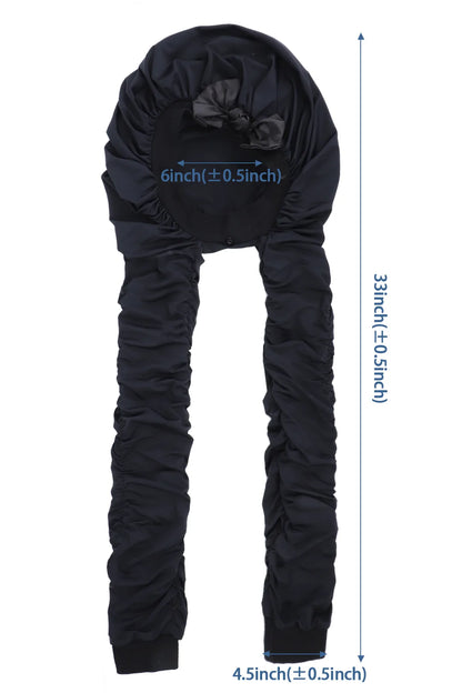 Detail of pantyhose sleeping bonnet elastic satin adjustable velcro