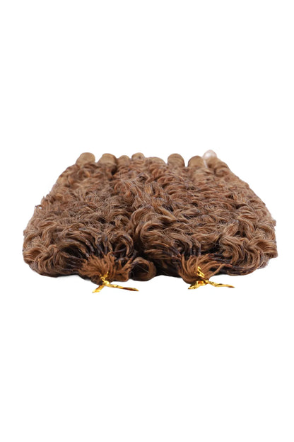 Auburn Brown #30 Burmese Curly with Spiral Curls Feather Crochet Miracle Knots Hair