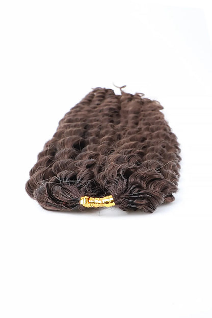 Dark Brown Water Wave Feather Crochet Human Hair Extension FE35 60g