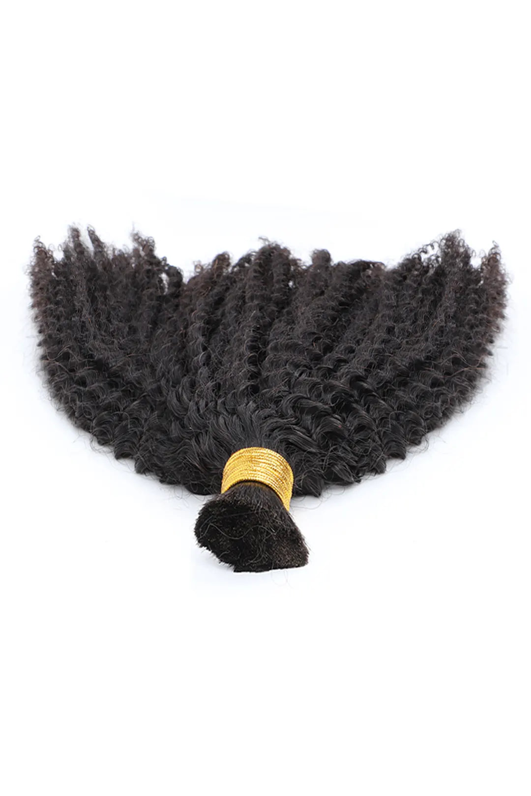 Single Drawn Kinky Curly Bulk Human Hair Natural Black