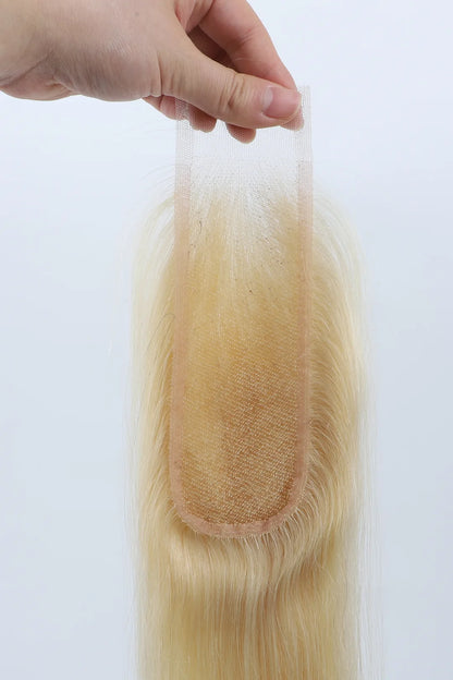 Details of 2x6 blonde 613 straight swiss lace closure