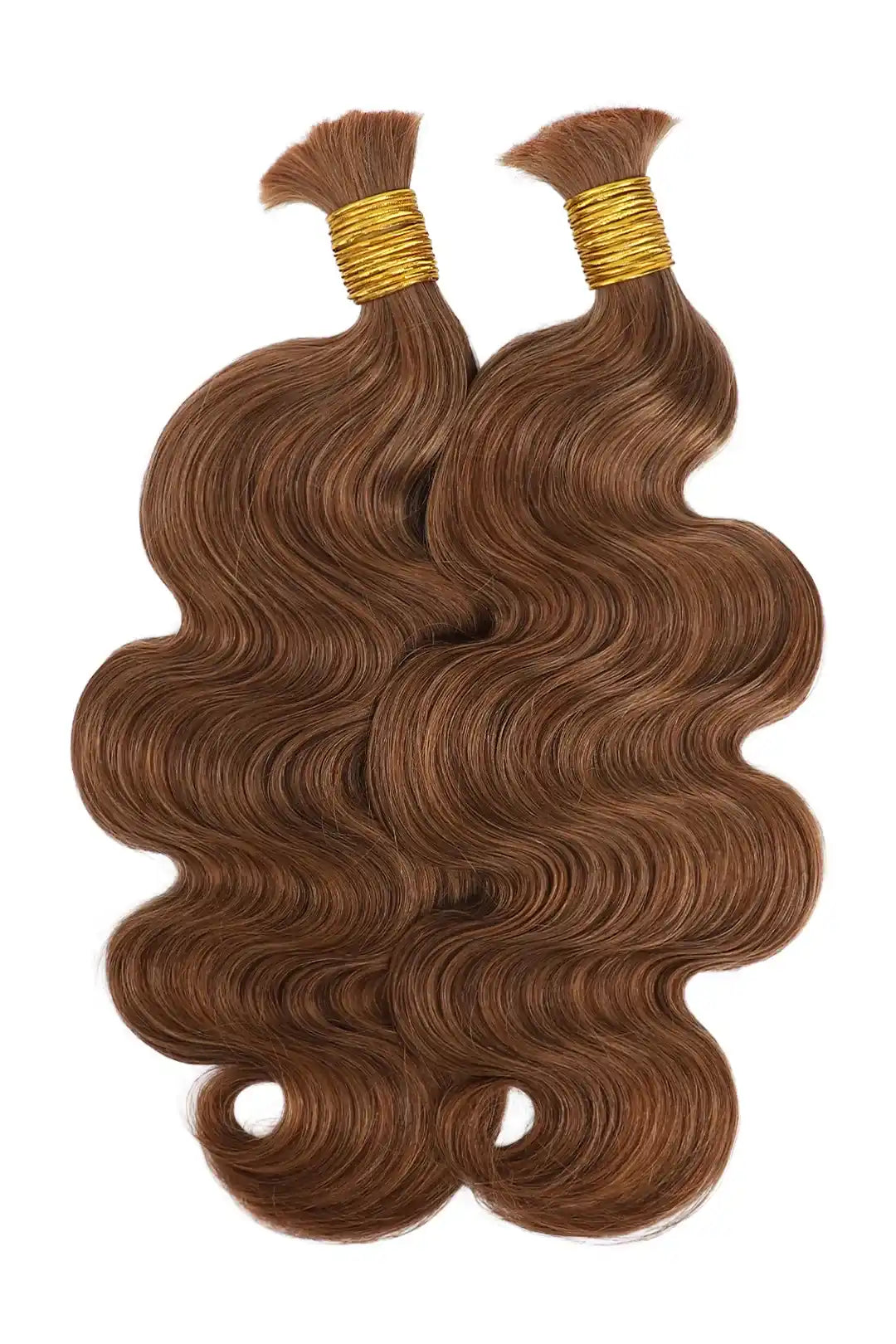 Double Drawn #30 Auburn Brown Body Wave Bulk Hair BU60