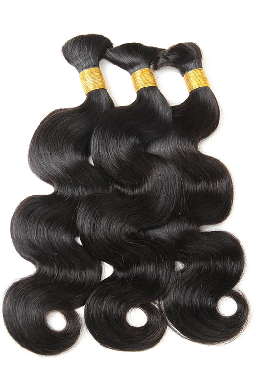 Double Drawn Body Wave Bulk Human Hair For Braiding