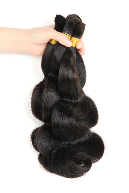 Double Drawn Body Wave Bulk Human Hair For Braiding