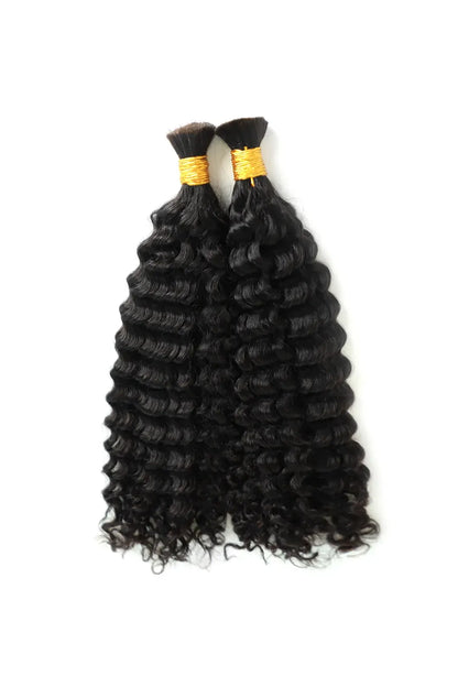 Double Drawn Burmese Curly Bulk Human Hair For Braiding 2