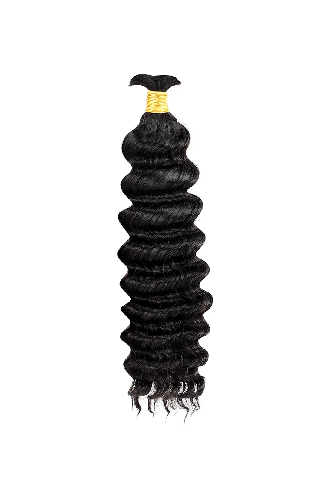 Double Drawn Jet Black Deep Wave Bulk Human Hair BU57