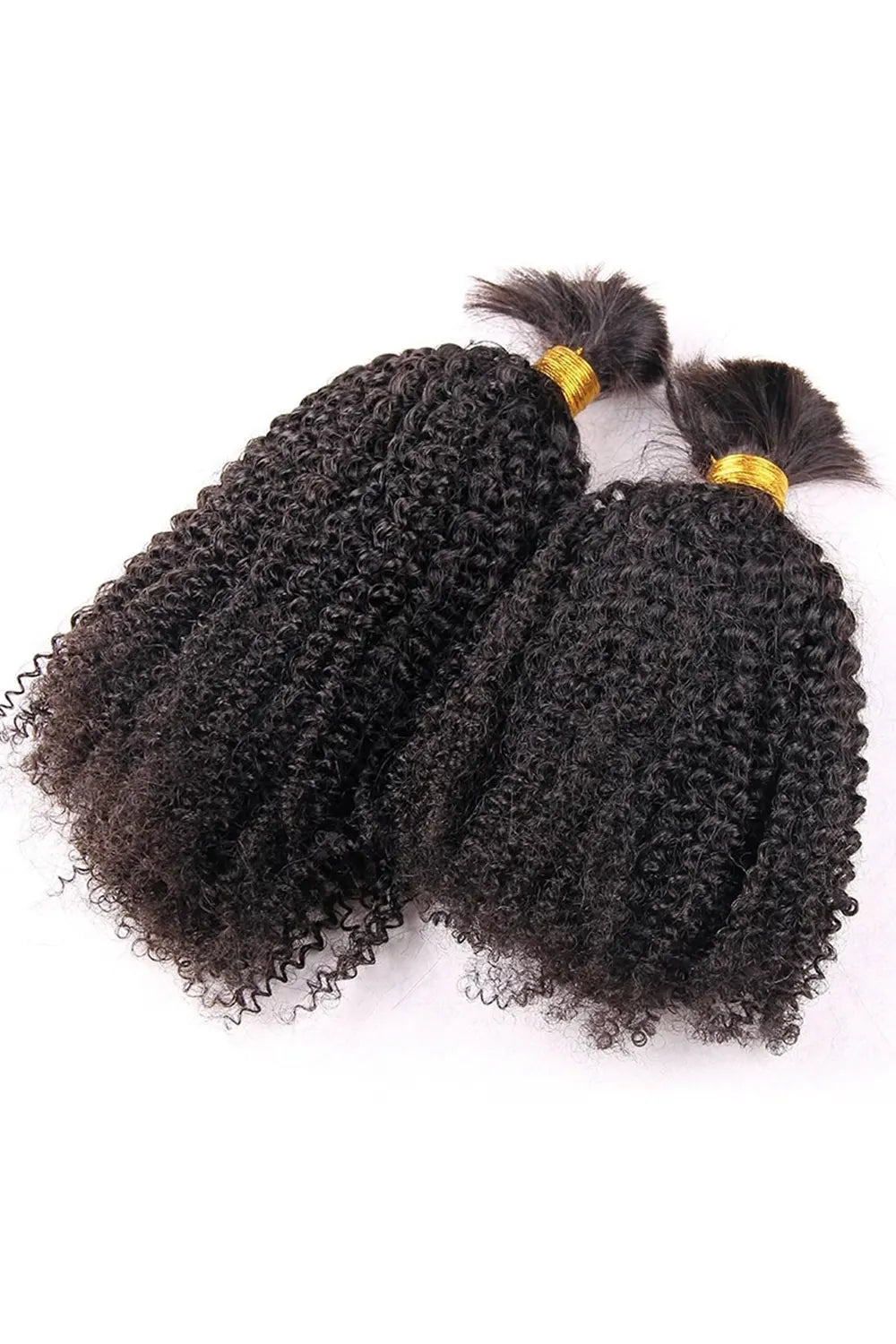 Double Drawn Kinky Curly Bulk Human Hair For Braiding