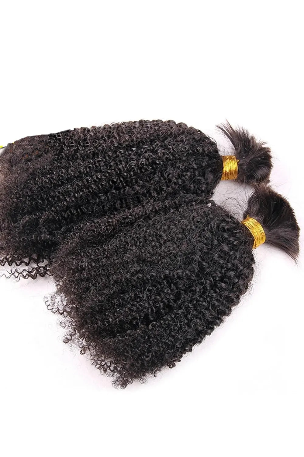 Double Drawn Kinky Curly Bulk Human Hair For Braiding