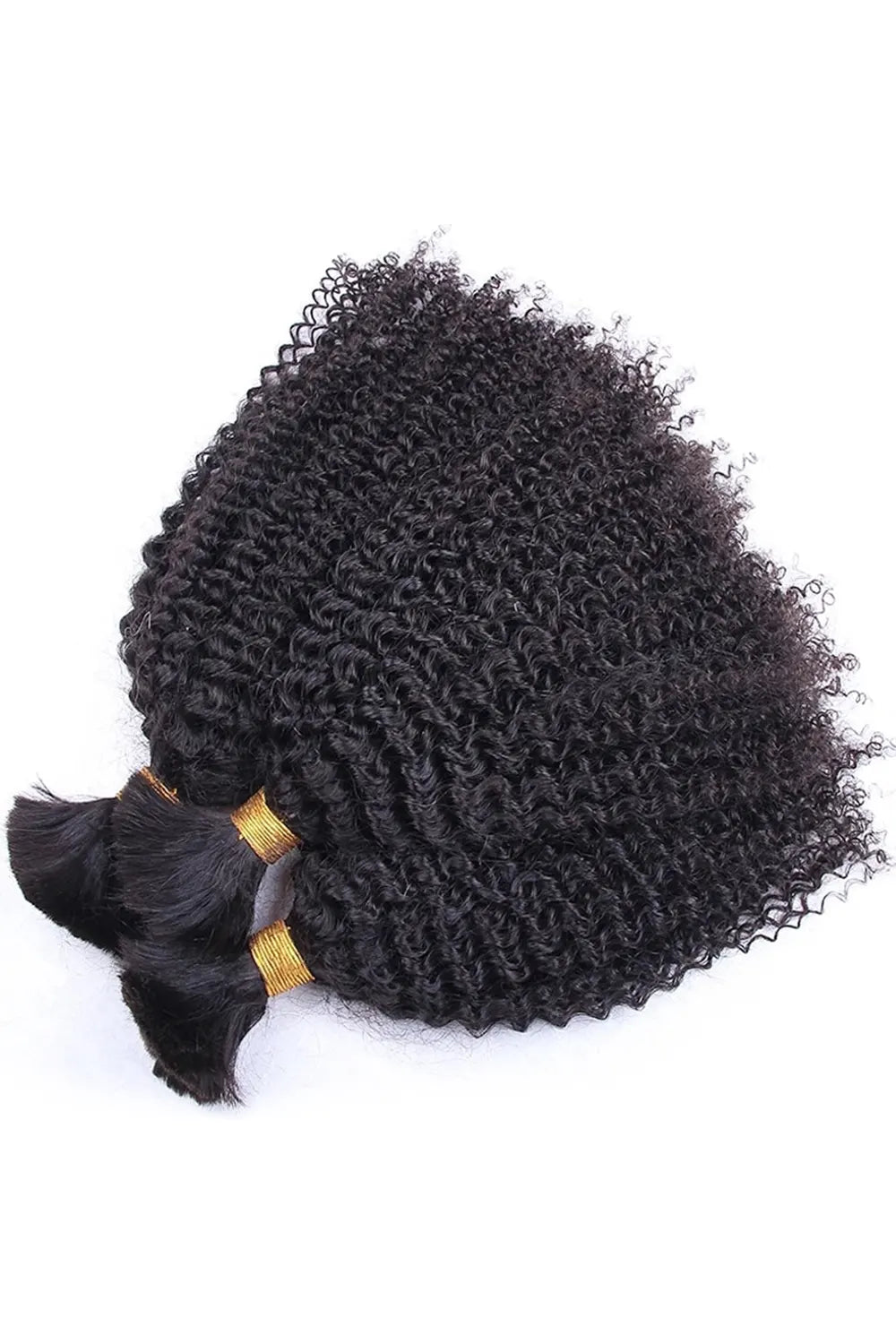 Double Drawn Kinky Curly Bulk Human Hair For Braiding