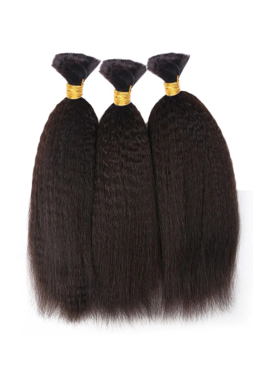 Double Drawn Kinky Straight Bulk Human Hair For Braiding