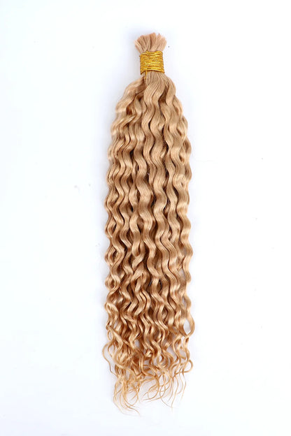 Double Drawn Strawberry Blonde Color Water Wave Bulk Human Hair