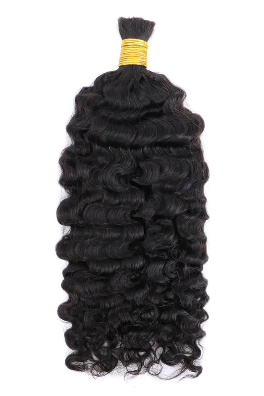 Double Drawn Water Deep Wave Bulk Human Hair For Braiding