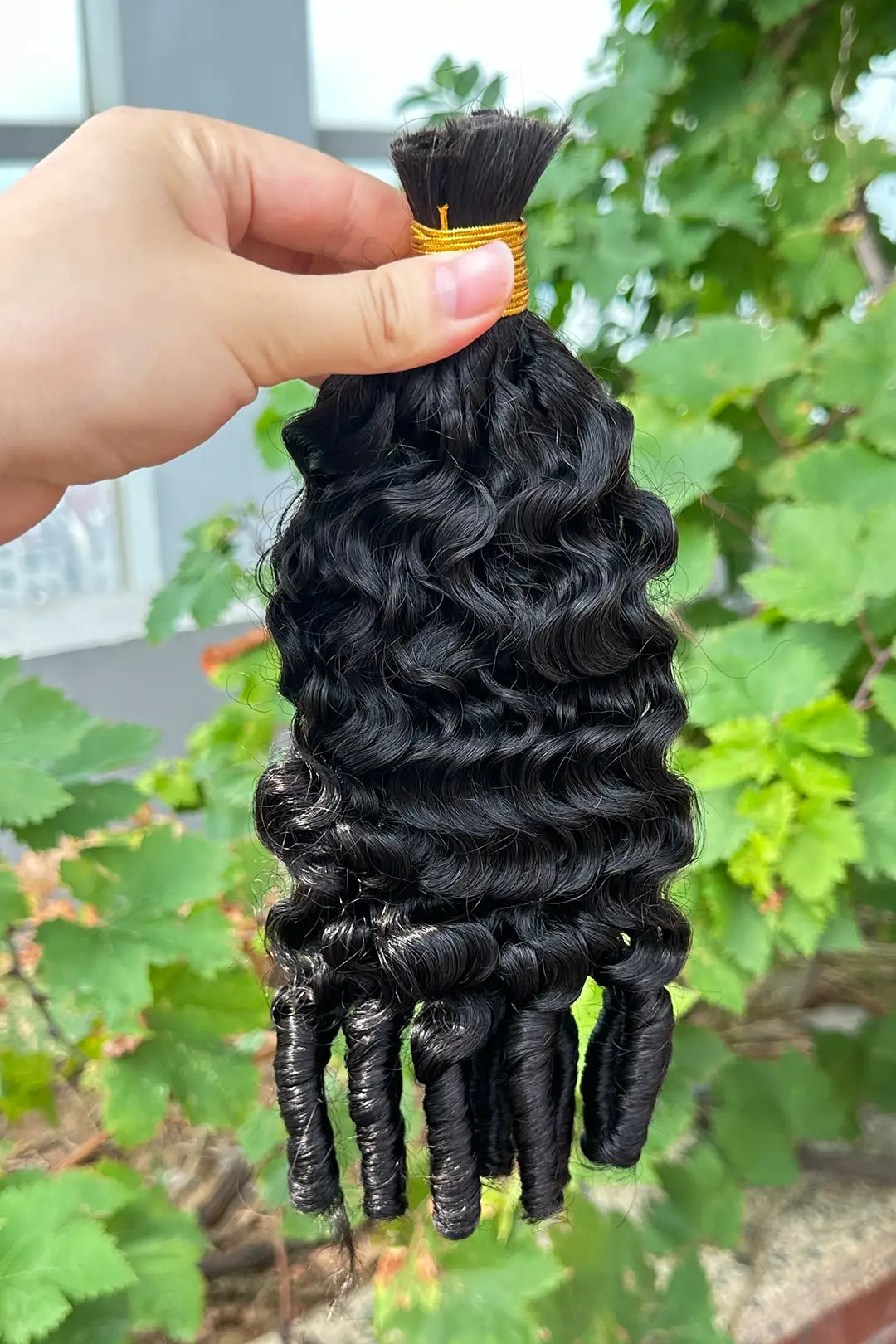 Double Drawn Water Wave with Spiral Curls Ends Bulk Hair BU67
