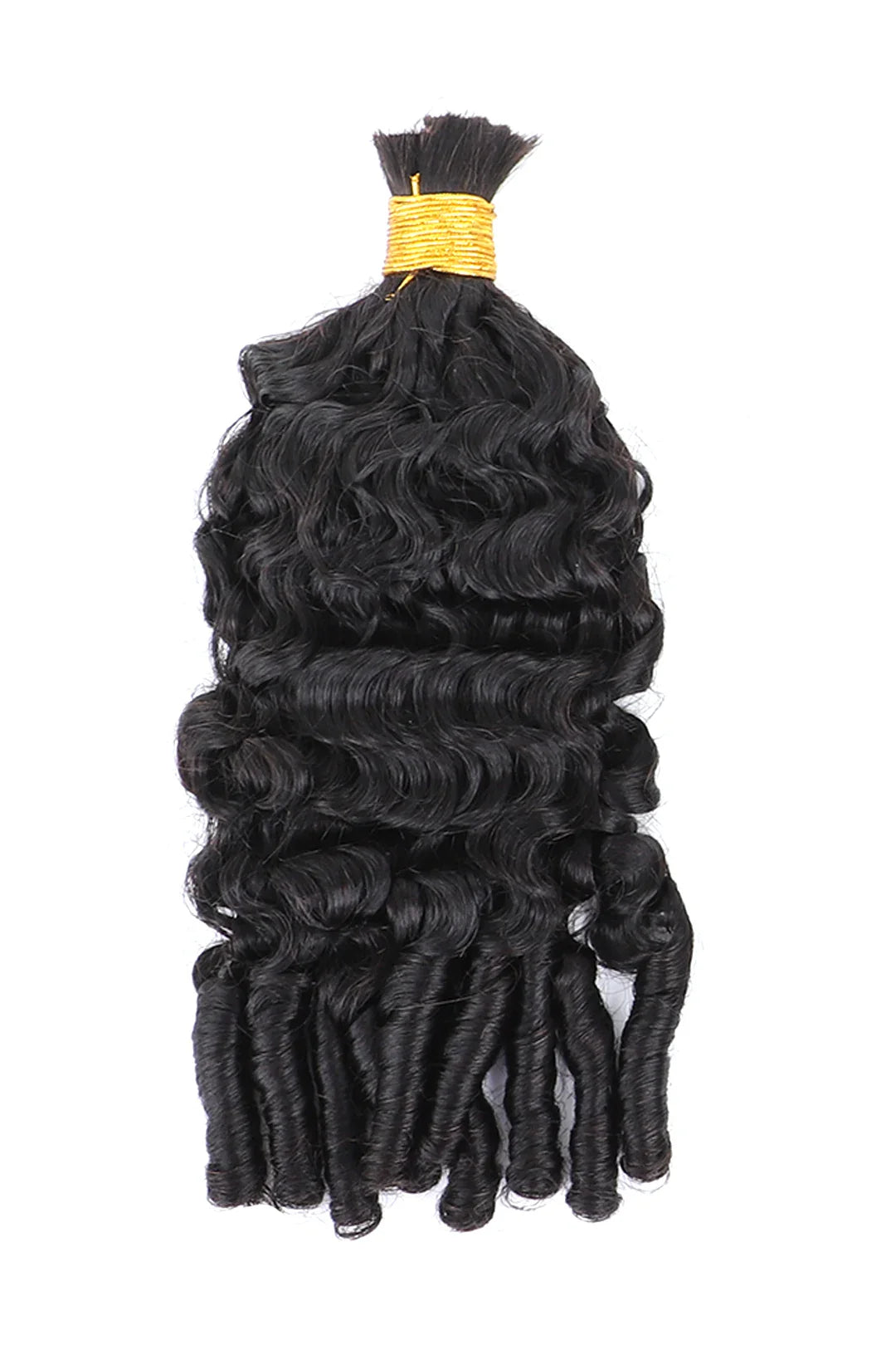 Double Drawn Water Wave with Spiral Curls Ends Bulk Hair BU67
