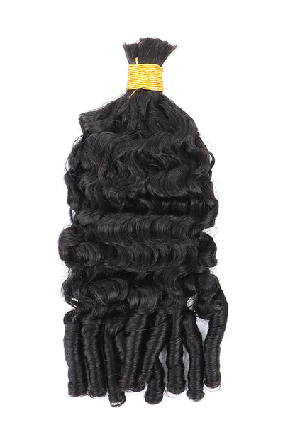 Double Drawn Water Wave with Spiral Curls Ends Bulk Hair BU67