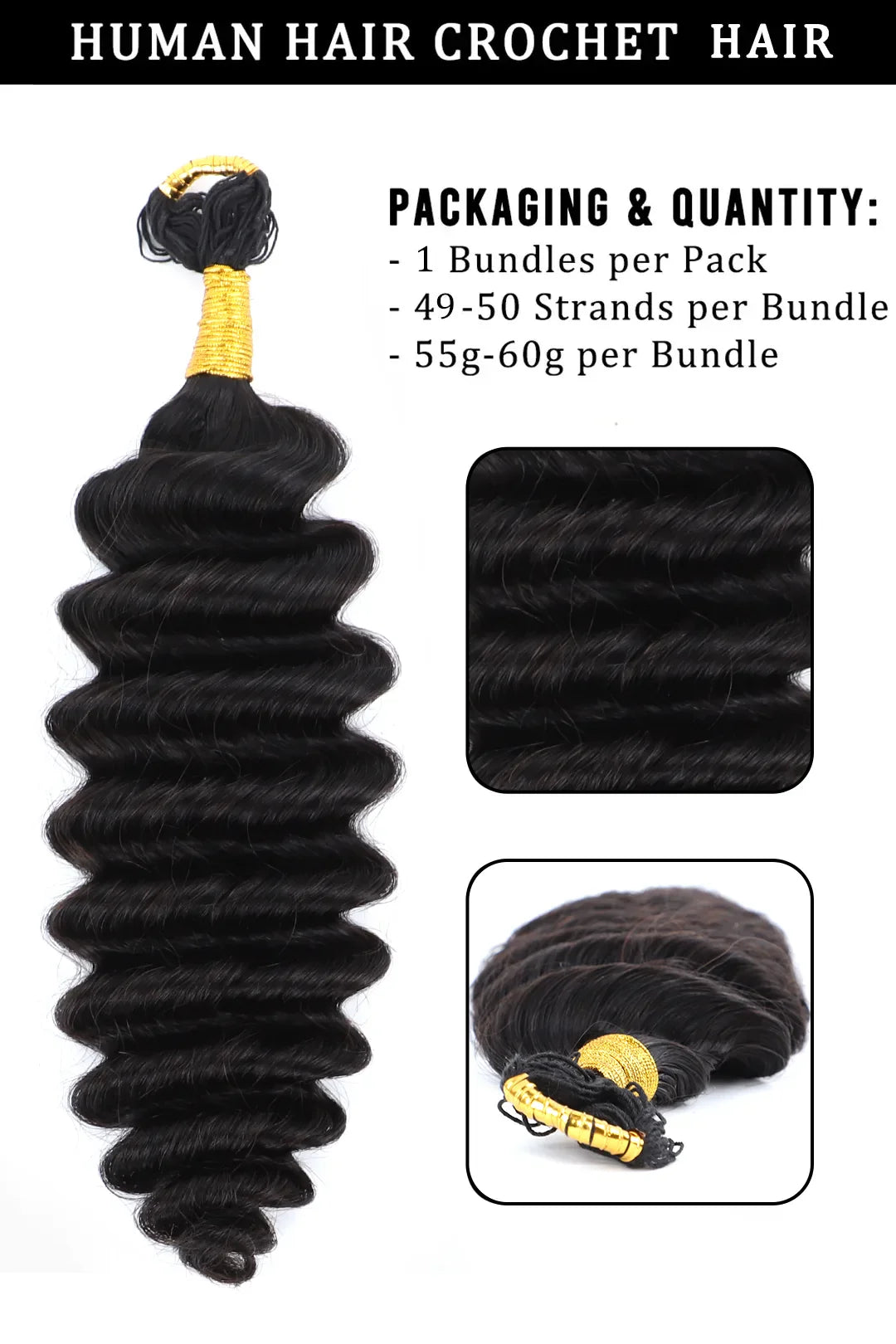 Braiding Feather Crochet Hair Deep Wave
