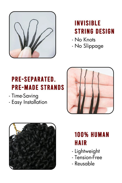 Feather Crochet Hair Extension Afro Kinky Curly Human Hair Double-Strand